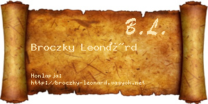 Broczky Leonárd névjegykártya